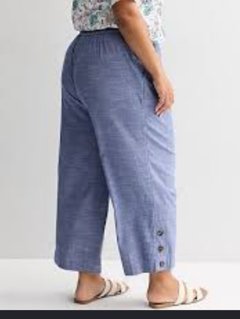 Croft & Barrow Women's Chambray Linen Look Casual Pull-On Pants. EUC